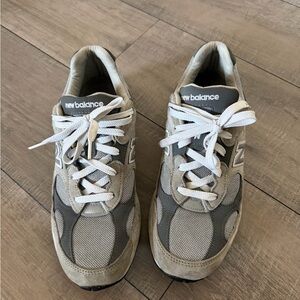 New Balance Beige and Gray Athletic Shoes